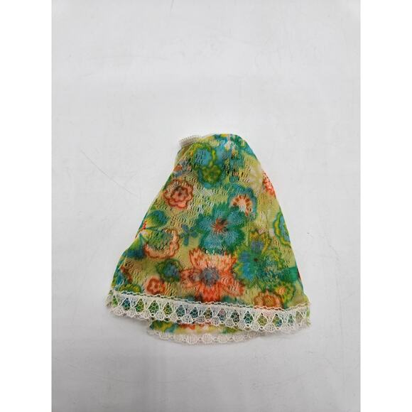 Vintage 1970's Marx SINDY Doll Lingerie Slip Skirt Floral Lace Green Blue Orange - Picture 4 of 6